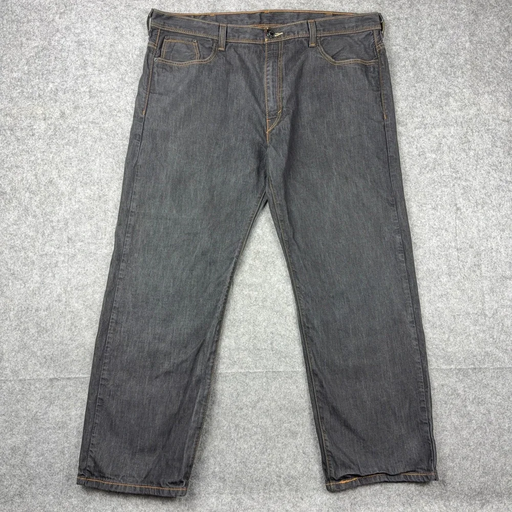 VTG Levi's Jeans Men 42x32 Black 569 Loose Straight Flap Pocket Denim Skater Y2K
